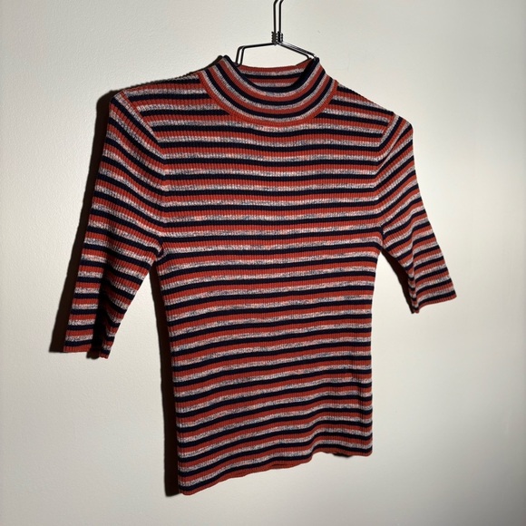 NWT Madewell Dalston Striped Mock Neck Sweater - Picture 1 of 5